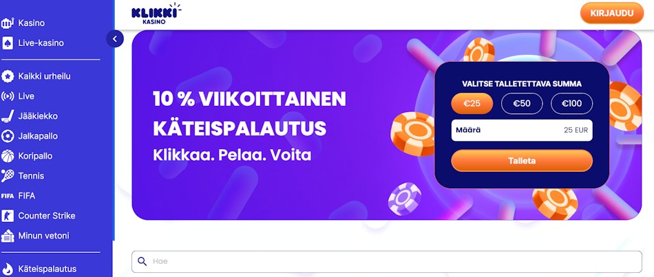 Klikki Kasino – Paras nettikasino suomalaisille pelaajille