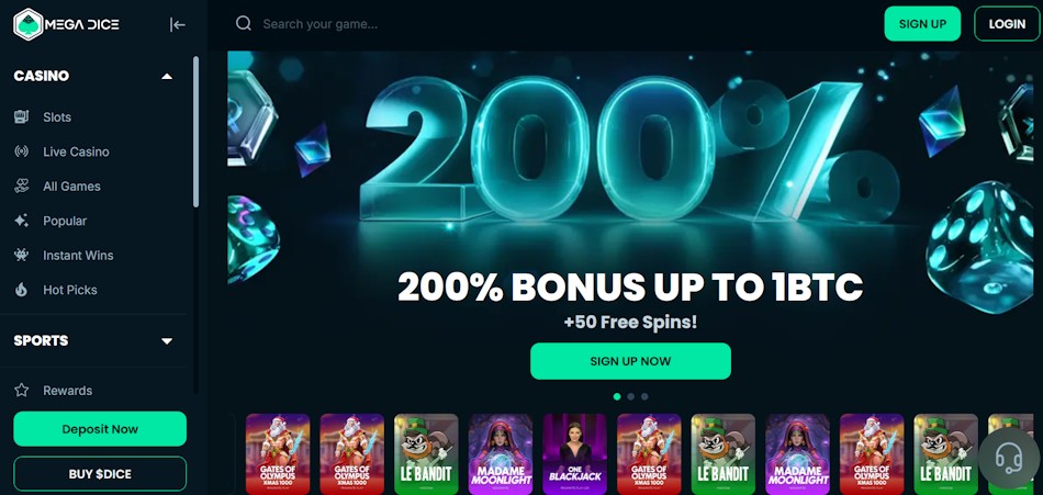 Mega Dice – Paras nettikasino Telegram-pelaamiseen
